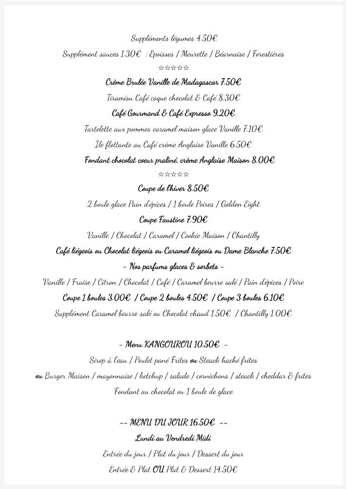 Le Jardin de Faustine - Menu Image 3