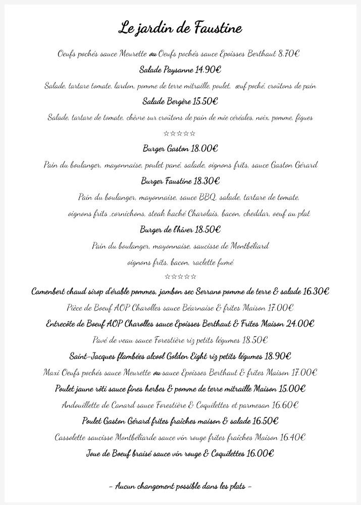 Le Jardin de Faustine - Menu Image 4